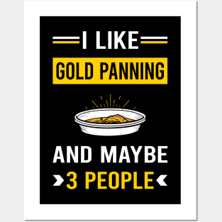 3 People Gold Panning Panner Posters and Art